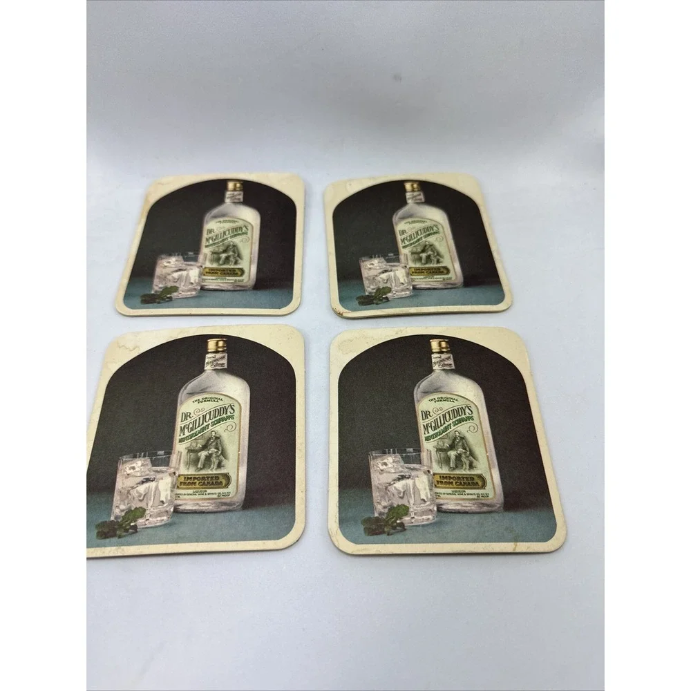 Dr. Mc Gillicuddy's Mentholmint Schnapps CardBoard Coaster Set‎ of 4  Barware